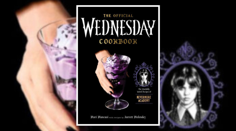 Wednesday cookbook review banner Netflix series, Wednesday Addams