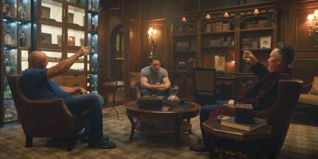 Chris with his brother Keith and father Auggie on Earth-X in 'Peacemaker' Season 2