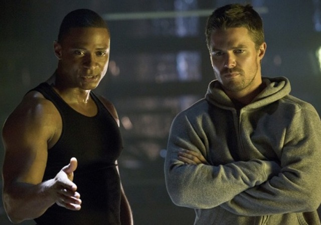 Oliver and Diggle in Arrow