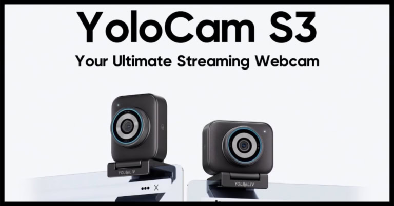 YoloCam S3 streaming webcam with dual camera setup for high-quality video recording.