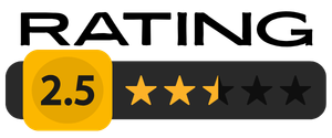 2.5 stars out of 5 rating for a review of a movie, tv show, game or book