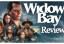 Widow's Bay review poster featuring characters from the series.