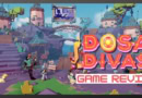 Dosa Divas game review artwork with colorful fantasy village background and characters.