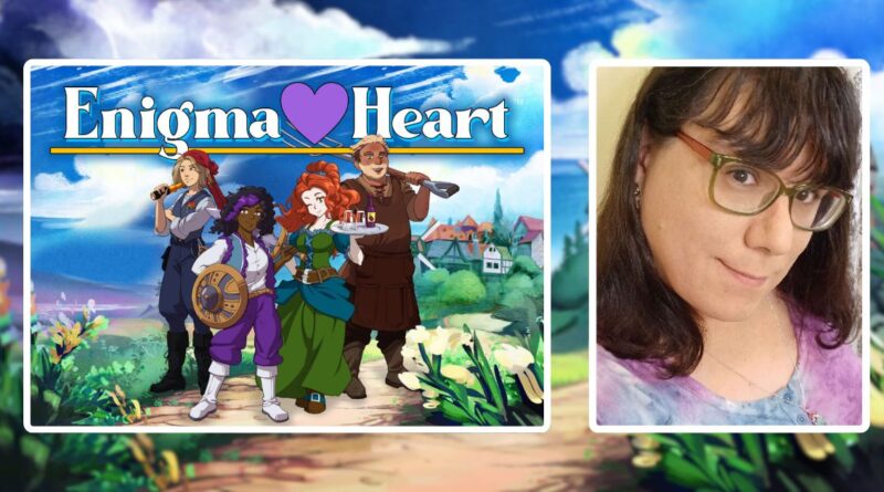 Enigma Heart game animated characters with image of Clarissa Toney game developer of Hadrosaurus Software