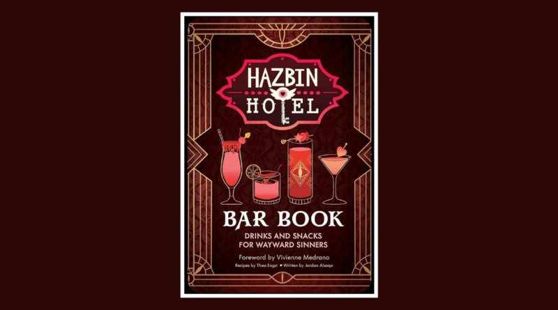A colorful bar book cover featuring cocktails and vintage design elements for The Cosmic Circus.