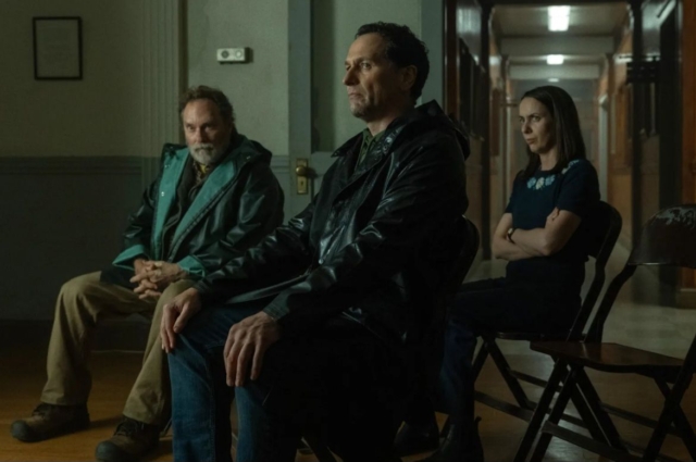 Stephen Root, Matthew Rhys, and Kate O'Flynn in Widow's Bay series season 1