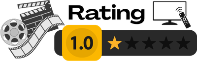 1 star out of 5 stars movie or TV/streaming show rating graphic