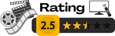 2.5 stars out of 5 stars movie or TV/streaming show rating graphic