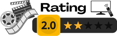 2 stars out of 5 stars movie or TV/streaming show rating graphic