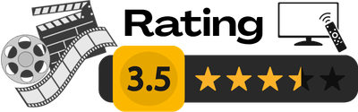 3 1/2 stars out of 5 stars movie or TV/streaming show rating graphic