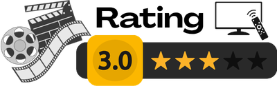 3 stars out of 5 stars movie or TV/streaming show rating graphic