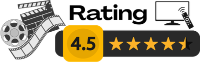 4 1/2 stars out of 5 stars movie or TV/streaming show rating graphic