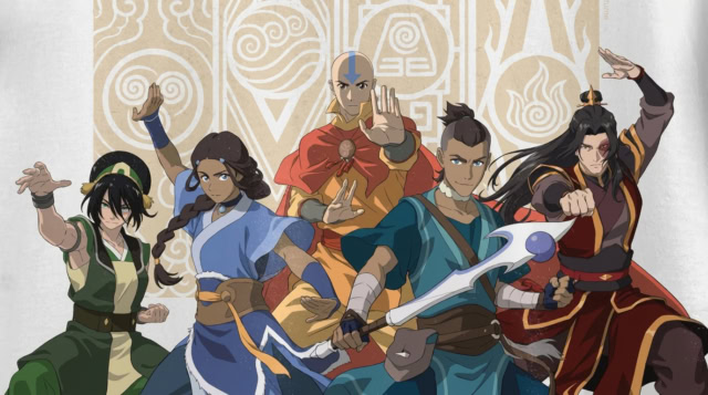 Team Avatar in 'Avatar Aang: The Last Airbender'