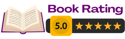 Open book with a 5.0 star rating for The Cosmic Circus book reviews.