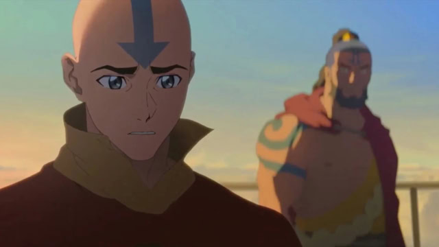 Aang and Tagah in 'Avatar Aang: The Last Airbender'