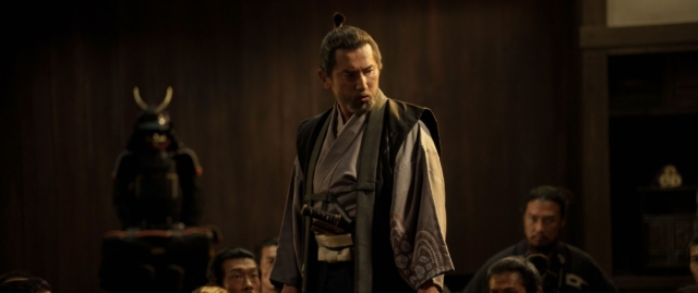 Man in traditional Japanese costume in a historical setting.The Prisoner and the Samurai film