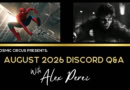 Promotional banner for August 2026 Discord Q&A with Alex Perez by The Cosmic Circus.