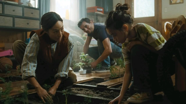 Wagner Moura, Riley Chung, and Greta Lee in Netflix's The Last House (2026)