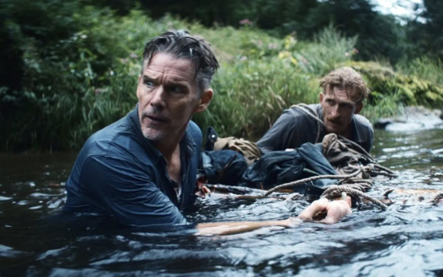Ethan Hawke in the water in the 2026 film The Weight