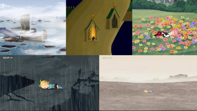 Various animated scenes from The Cosmic Circus, including fantasy and adventure themes.