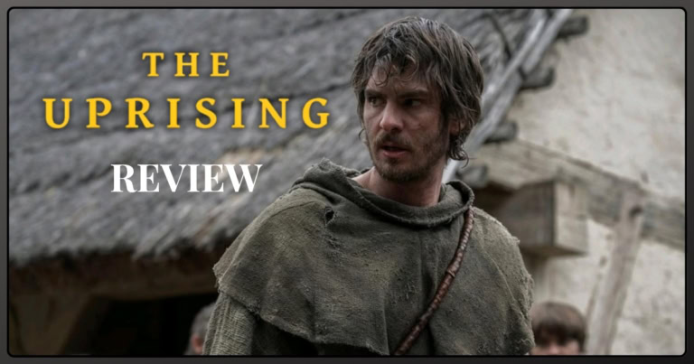 Andrew Garfield in The Uprising, movie review banner