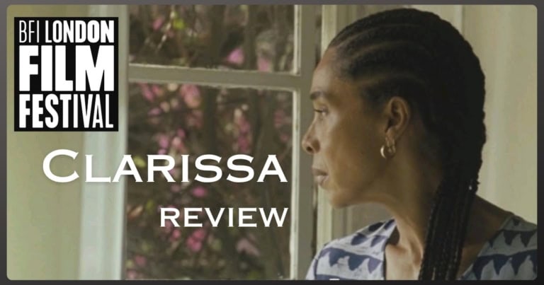 Clarissa movie review banner, with BFI London Film Festival