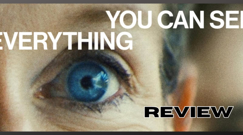 'You Can See Everything' movie review banner. The film stars Elizabeth Holmes and is from A24